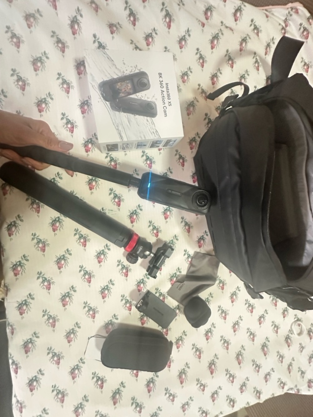 Black 8K Action Camera with Tripod Bundle